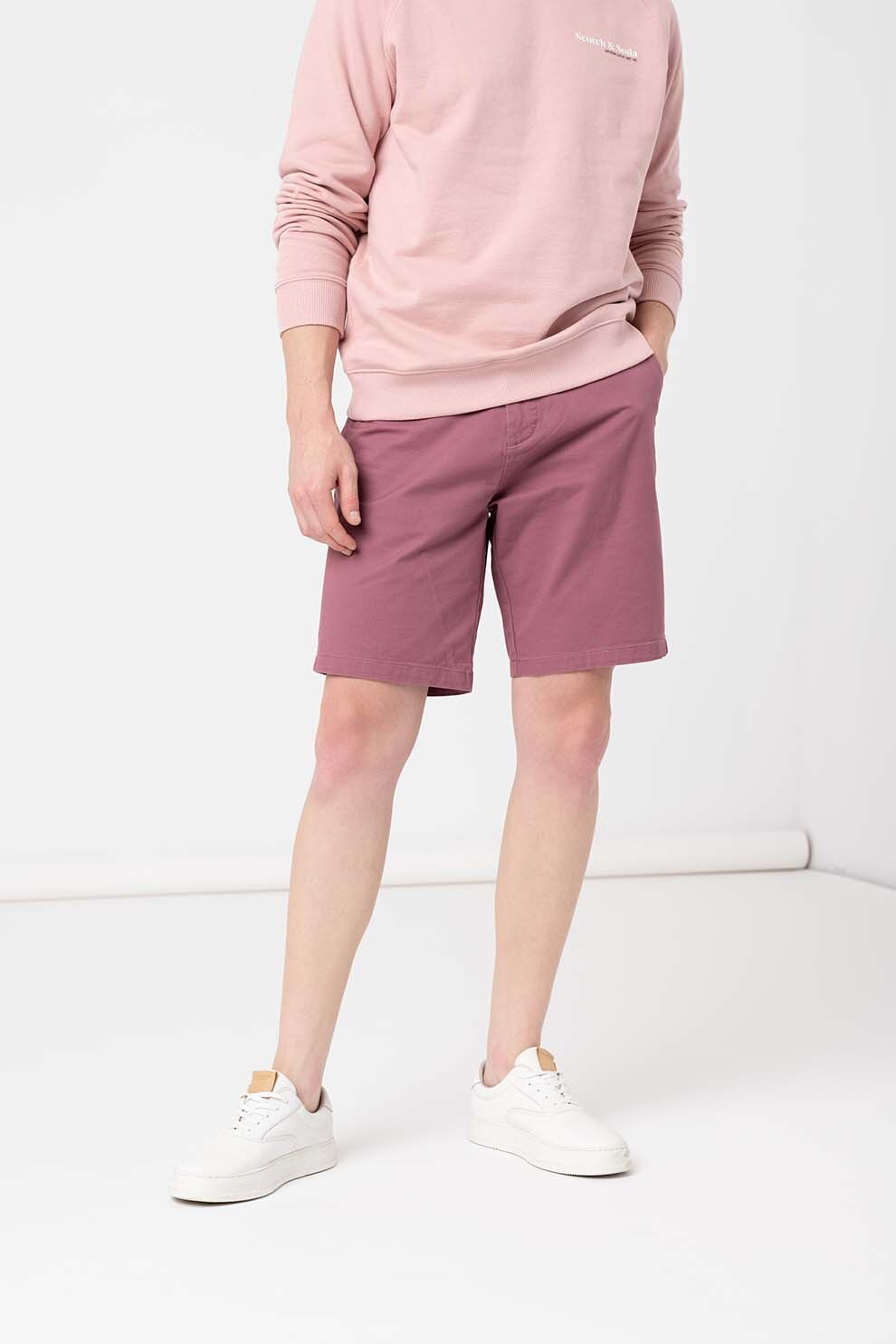 Scotch & Soda, Bermude chino regular slim fit Stuart, Violet prafuit
