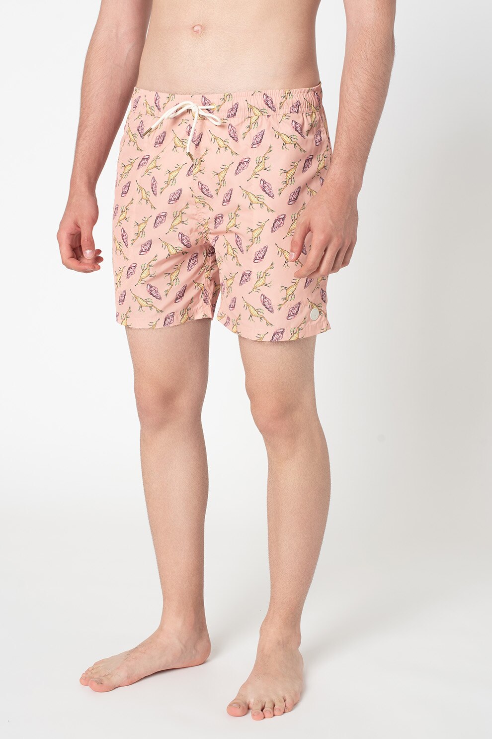 Scotch & Soda, Pantaloni scurti de baie cu imprimeu grafic, Oranj persan/Galben/Lila