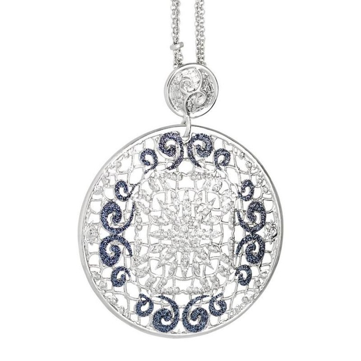 Boccadamo Jewels - bronz kerek medálos nyaklánc - Alissa - kék-ezüst