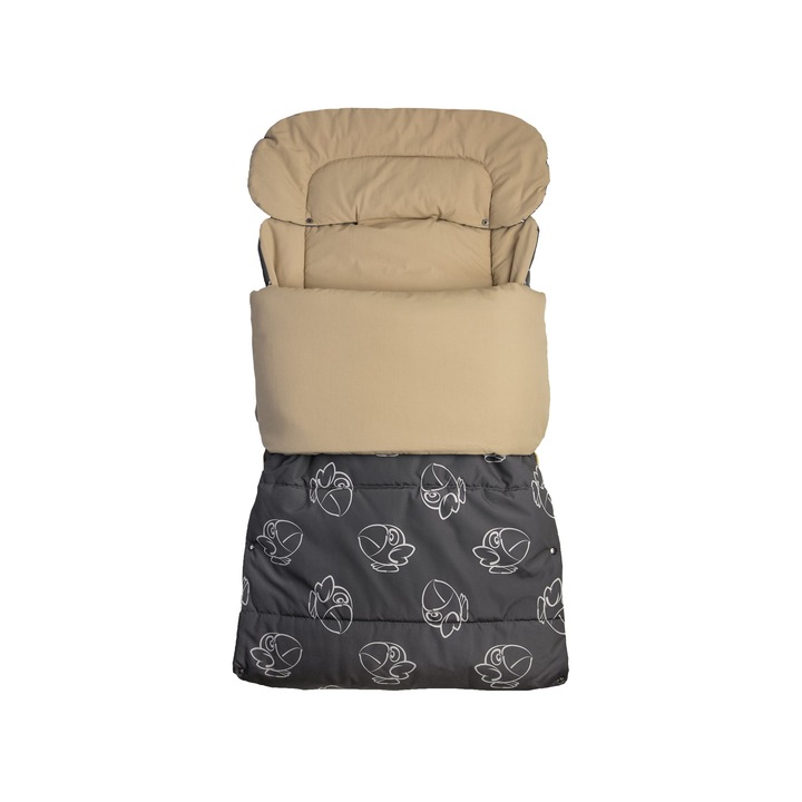 Чувалче за количка БебеТех, Сиво пиле, Бежово