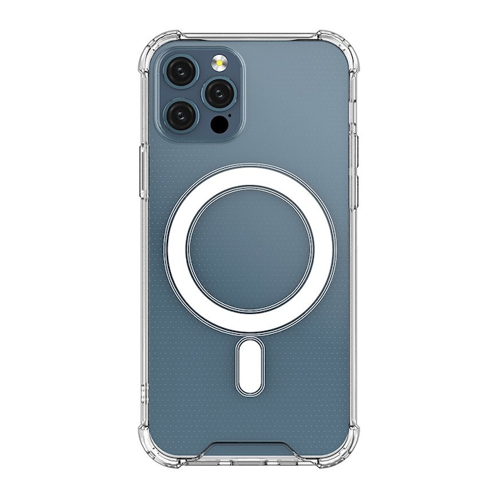 Smart iPhone 12 / 12 Pro Védőtok, Tpu, Magnetic Case MagSafe, Átlátszó