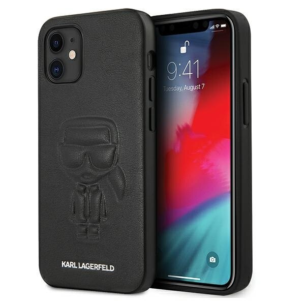 Husa compatibila cu iPhone 12 Mini Karl Lagerfeld Ikonik Outline black