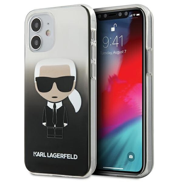 Husa compatibila cu iPhone 12 Mini Karl Lagerfeld Gradient Ikonik Karl black