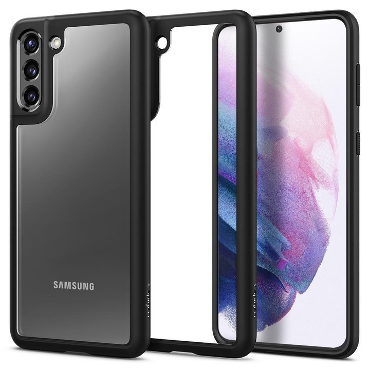 Калъф за телефон Spigen Ultra Hybrid за Samsung Galaxy S21+ Plus Matte, черен