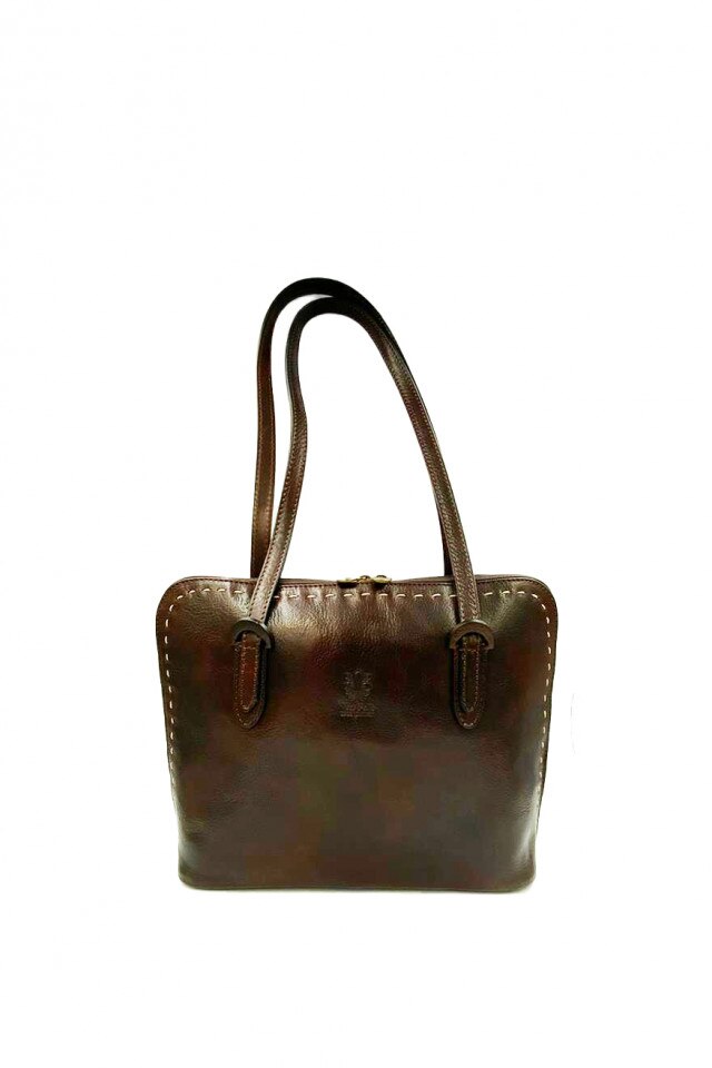 Geanta din piele naturala LO6927 maro inchis