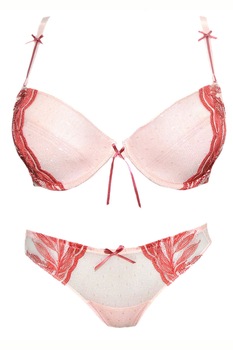 Set lenjerie intima dama Venerastyle, Paola, Roz/caramiziu Set lenjerie intima dama Venerastyle, Paola, Roz/caramiziu