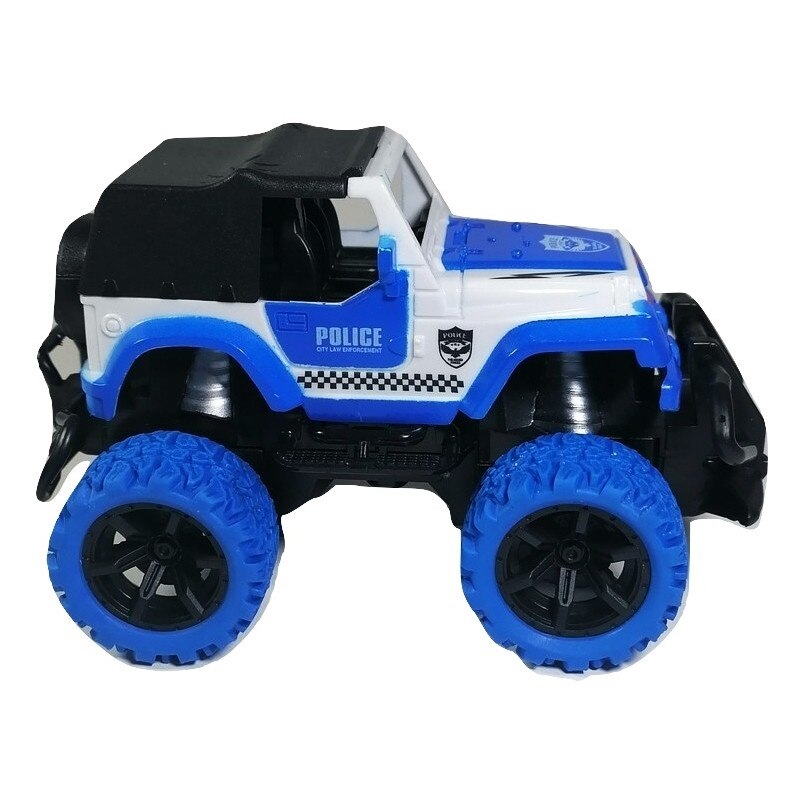 Masina Rock Crawl cu Telecomanda 4WD 1:36, Police, Multicolor