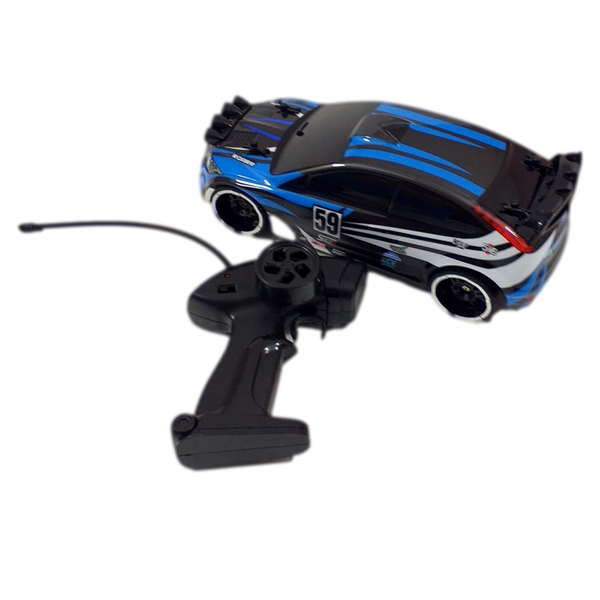 Masina RC 1:18 Fata-Spate-Stanga-Dreapta, Cross Country, Albastra