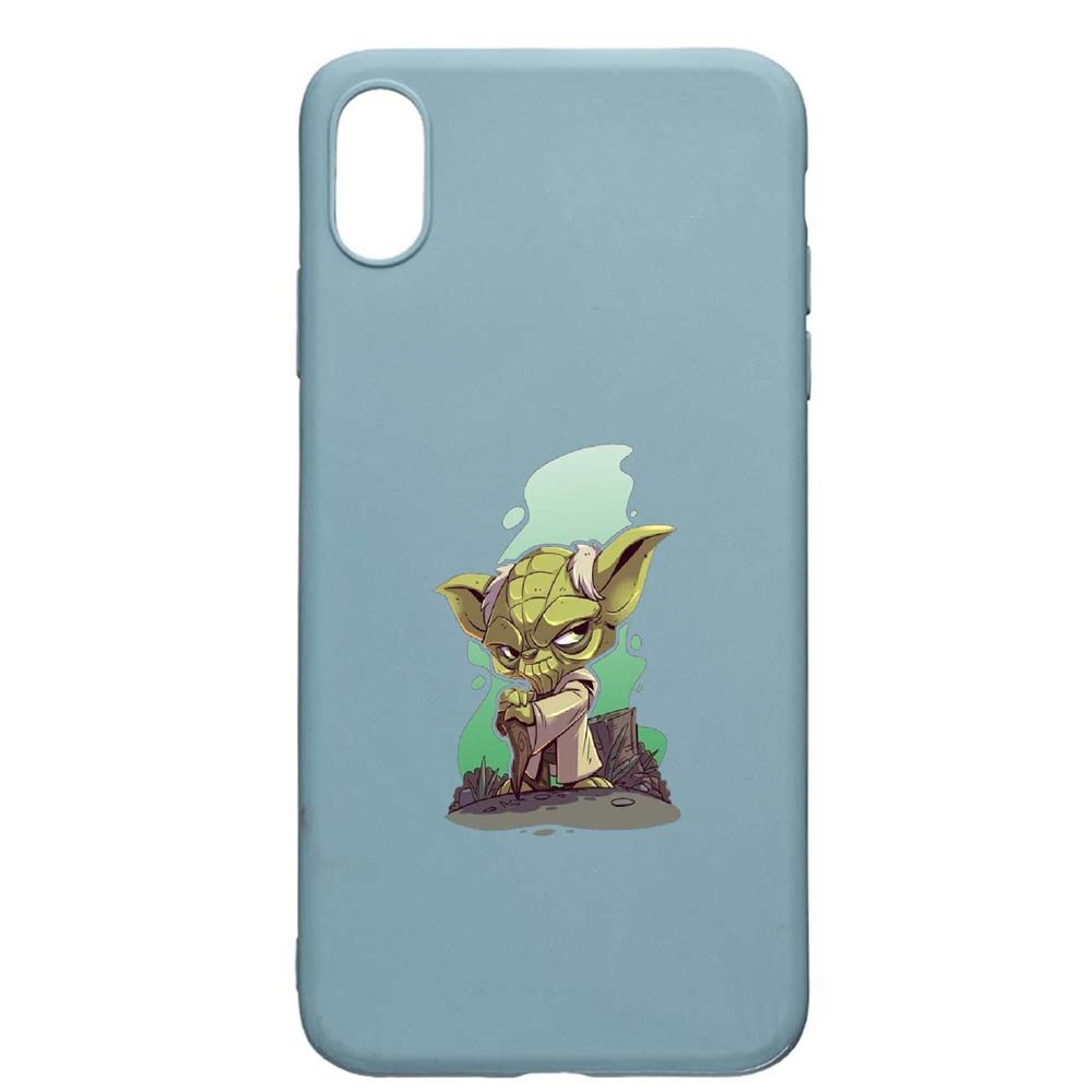 Husa Apple iPhone XS / X, Star Wars Yoda, rezistenta la uzura, anti-alunecare, din silicon Premium, Cornflower, CF403