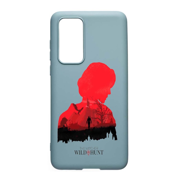 Husa Huawei P40, The Witcher, rezistenta la uzura, anti-alunecare, din silicon Premium, Cornflower, CF428