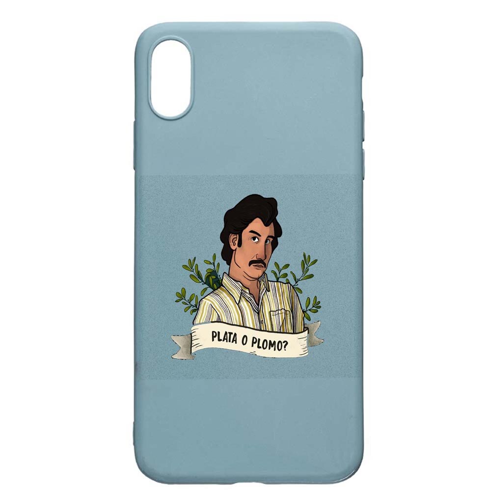 Husa Apple iPhone XS Max, Narcos Pablo Escobar, rezistenta la uzura, anti-alunecare, din silicon Premium, Cornflower, CF438