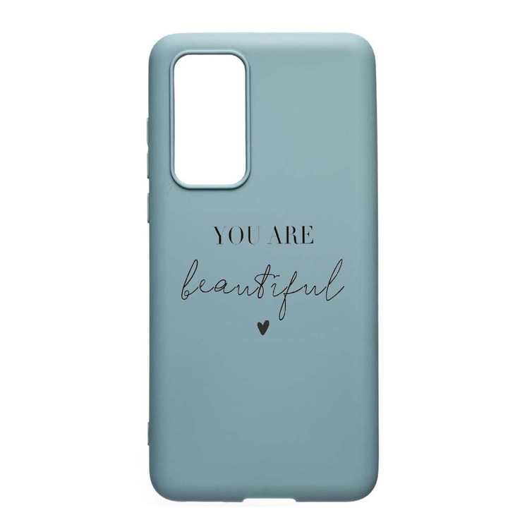 Huawei P40, You Are Beautiful, Устойчив на износване, Неплъзгащ се, Премиум силиконов калъф, Cornflower, CF477