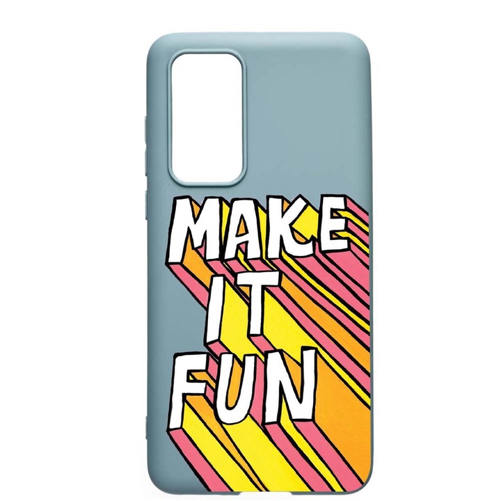 Husa Huawei P40, Make It Fun, rezistenta la uzura, anti-alunecare, din silicon Premium, Cornflower, CF494