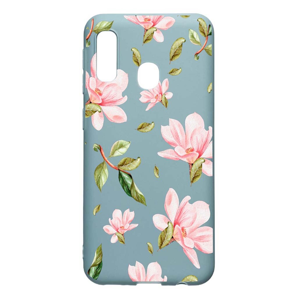 Husa Samsung Galaxy A70e, Spring Flowers, rezistenta la uzura, anti-alunecare, din silicon Premium, Cornflower, CF496