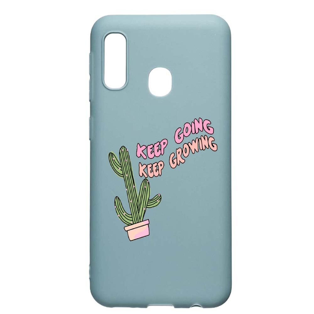 Husa Samsung Galaxy A70e, Keep Going, rezistenta la uzura, anti-alunecare, din silicon Premium, Cornflower, CF482