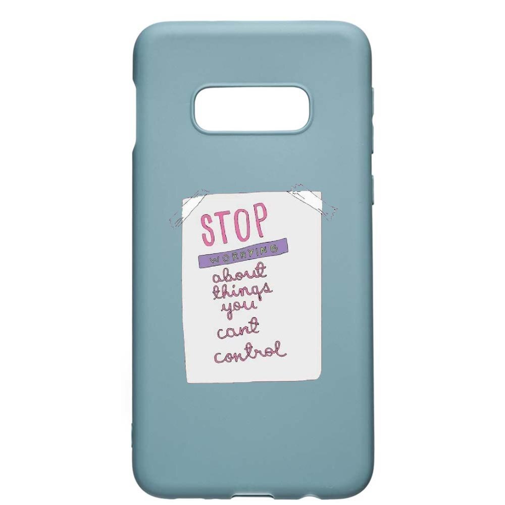 Husa Samsung Galaxy S10e, Stop Worrying, rezistenta la uzura, anti-alunecare, din silicon Premium, Cornflower, CF492