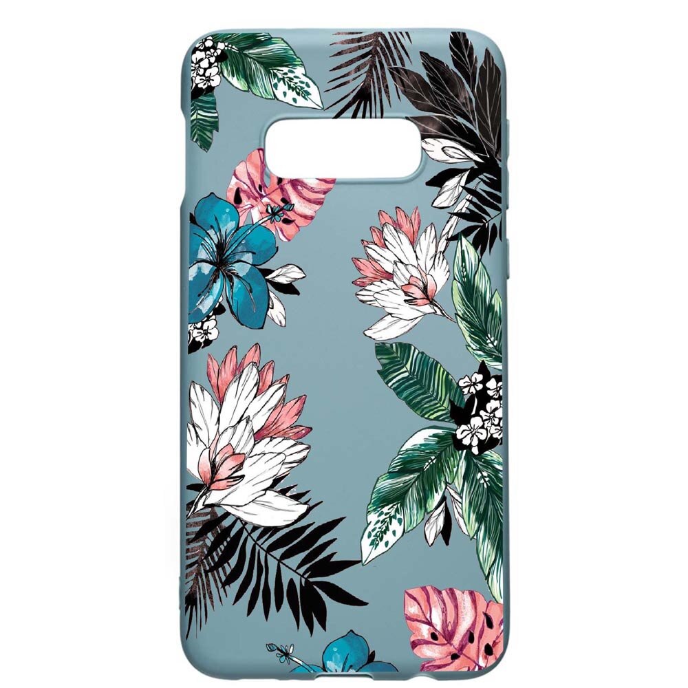 Husa Samsung Galaxy S10e, Tropical Flowers, rezistenta la uzura, anti-alunecare, din silicon Premium, Cornflower, CF500