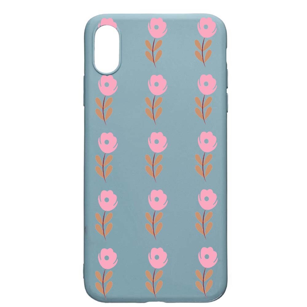 Husa Apple iPhone XS Max, Flowers, rezistenta la uzura, anti-alunecare, din silicon Premium, Cornflower, CF505