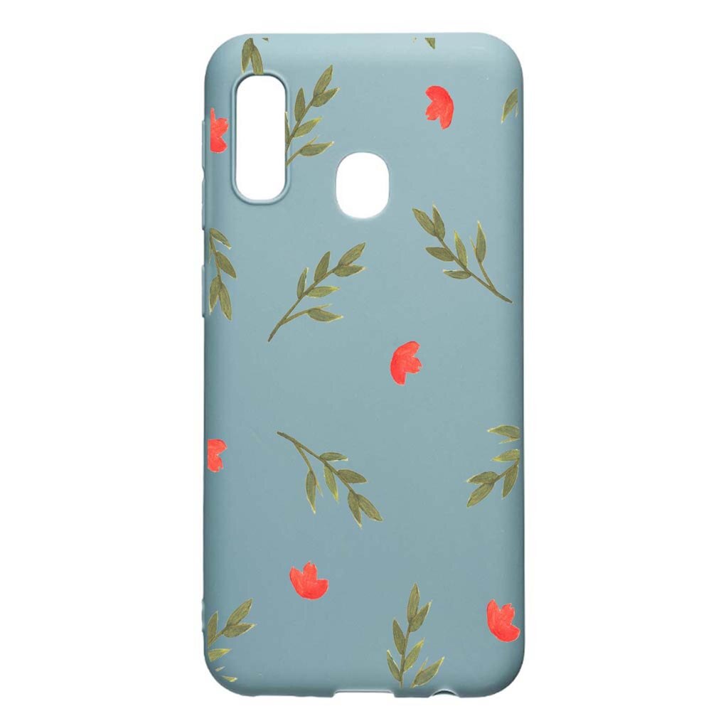 Husa Samsung Galaxy A70e, Flowers, rezistenta la uzura, anti-alunecare, din silicon Premium, Cornflower, CF516