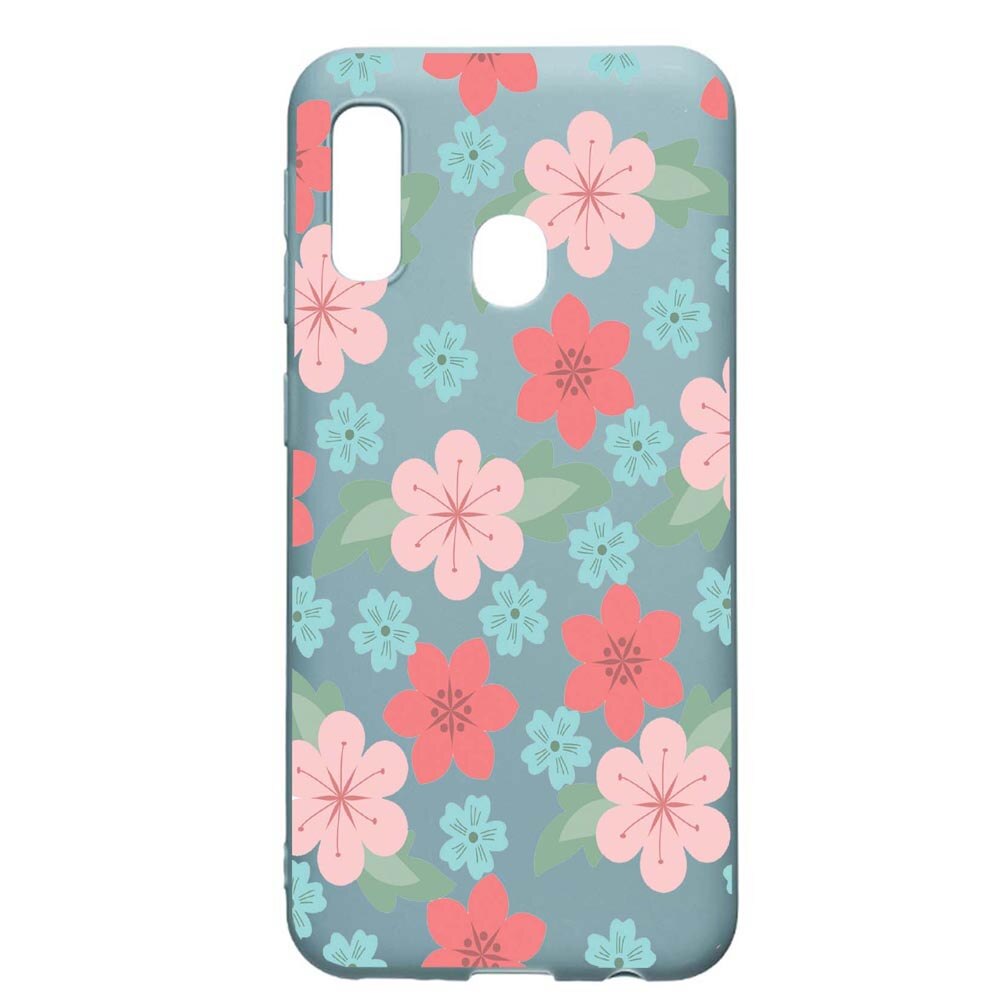 Husa Samsung Galaxy A70e, Flowers, Pastel Colors, rezistenta la uzura, anti-alunecare, din silicon Premium, Cornflower, CF515