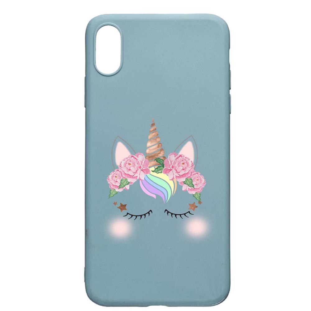 Husa Apple iPhone XS / X, Unicorn, rezistenta la uzura, anti-alunecare, din silicon Premium, Cornflower, CF525