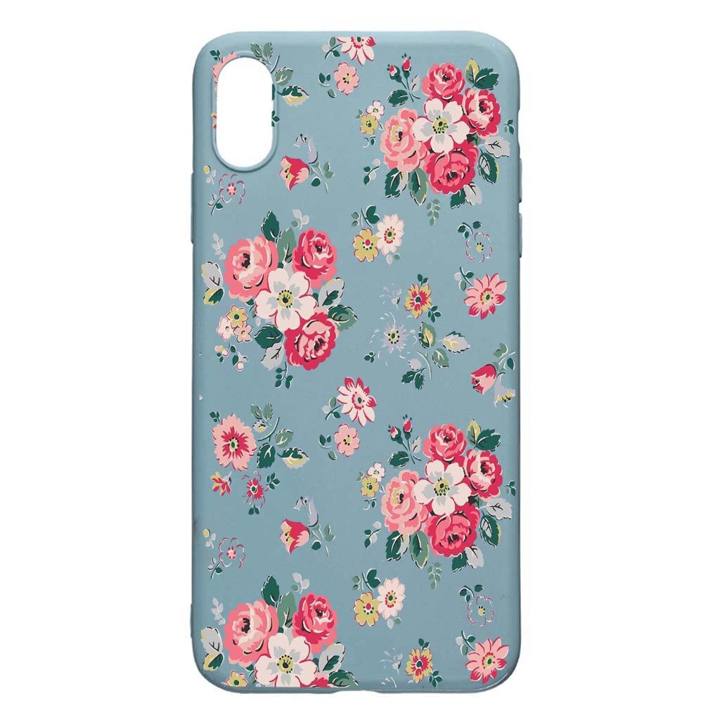 Husa Apple iPhone XS Max, Flowers, Pastel Colors, rezistenta la uzura, anti-alunecare, din silicon Premium, Cornflower, CF511
