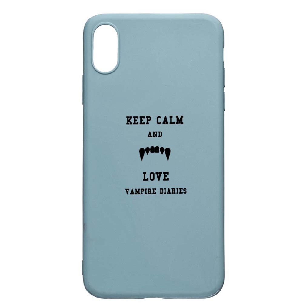 Husa Apple iPhone XS Max, Vampire Diaries - Keep Calm, rezistenta la uzura, anti-alunecare, din silicon Premium, Cornflower, CF581