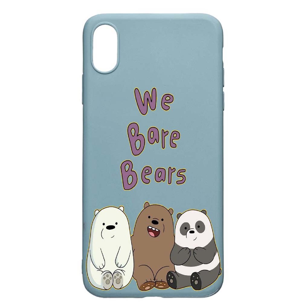 Husa Apple iPhone XS Max, We Bare Bears, rezistenta la uzura, anti-alunecare, din silicon Premium, Cornflower, CF588