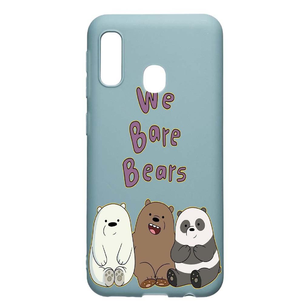Husa Samsung Galaxy A70e, We Bare Bears, rezistenta la uzura, anti-alunecare, din silicon Premium, Cornflower, CF588