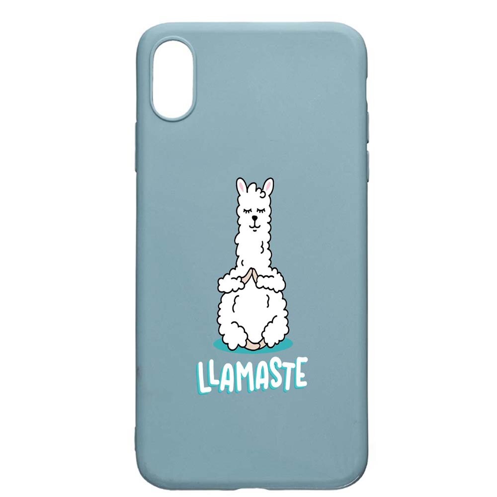 Husa Apple iPhone XS Max, Llamaste, rezistenta la uzura, anti-alunecare, din silicon Premium, Cornflower, CF590