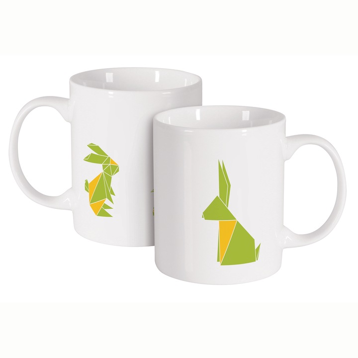 Cana portelan, Ambition Happy, Origami Iepuras, 350 ml