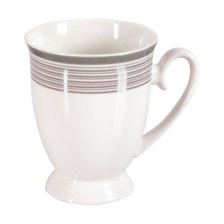 Cana cu talpa Ambition Diana Platina 3, 300ml, portelan, alb