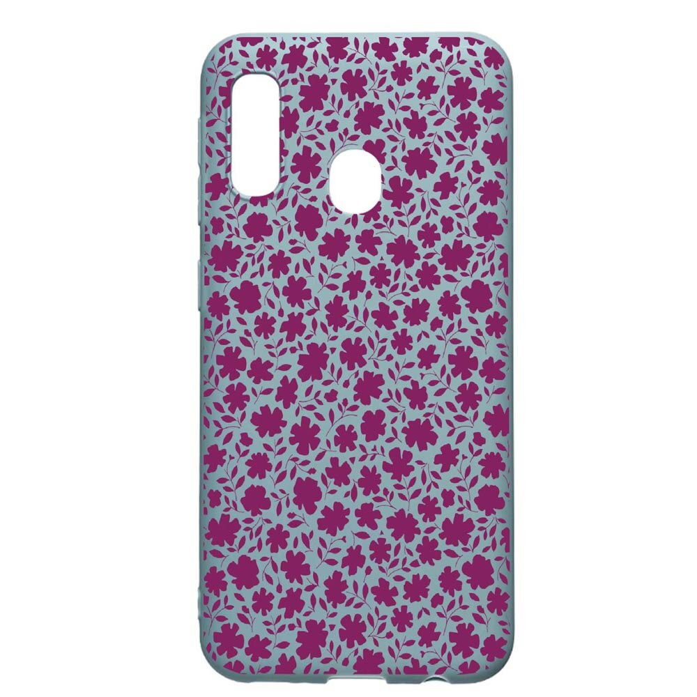 Husa Samsung Galaxy A70e, Flowers Pattern, rezistenta la uzura, anti-alunecare, din silicon Premium, Cornflower, CF627