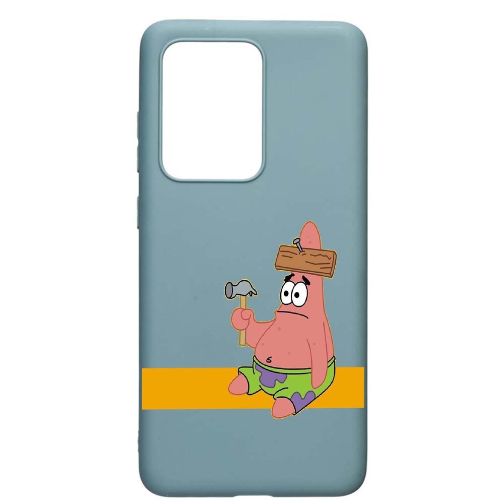 Husa Samsung Galaxy S20 Ultra, Spongebob Patrick Star, rezistenta la uzura, anti-alunecare, din silicon Premium, Cornflower, CF595
