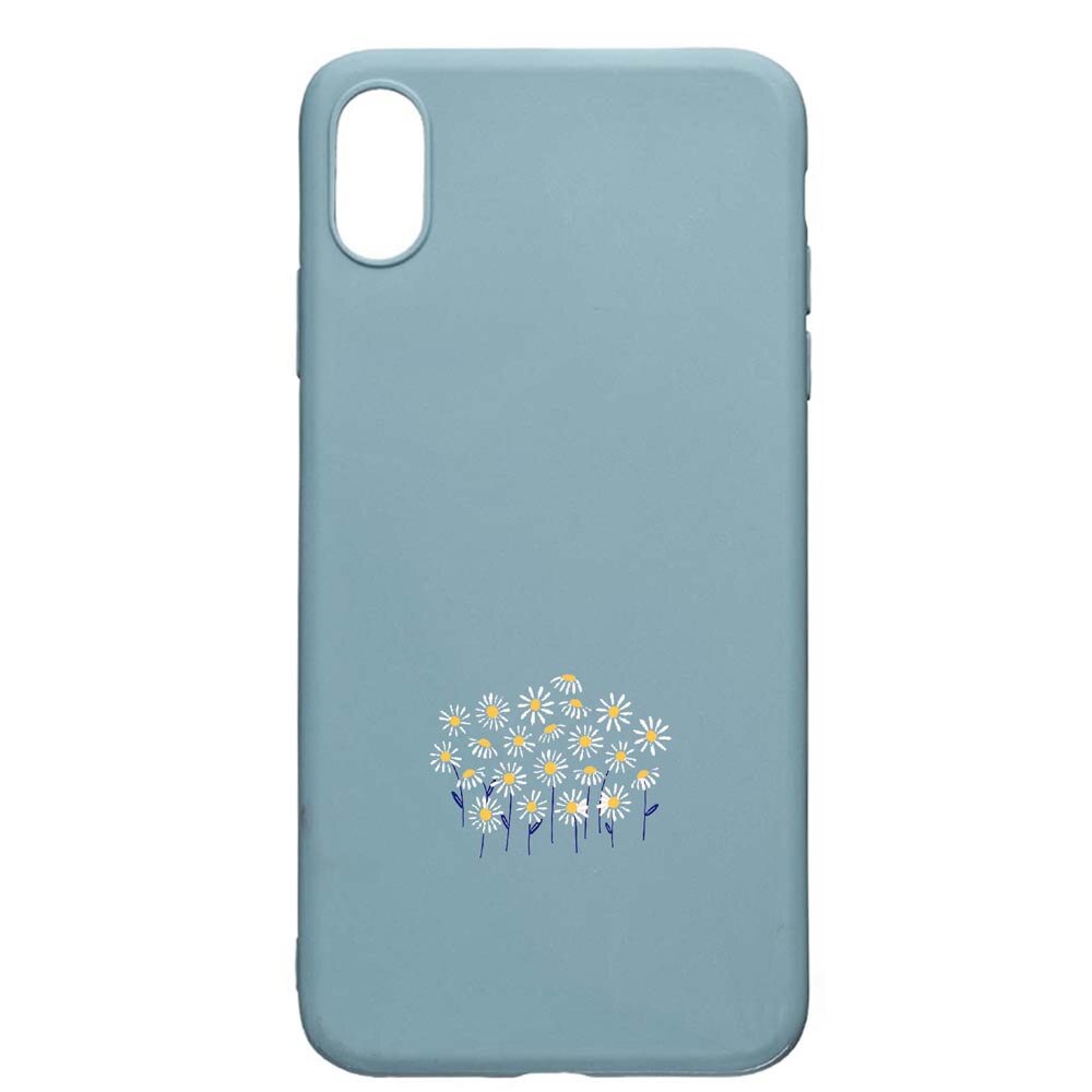 Husa Apple iPhone XS Max, Little Flowers, rezistenta la uzura, anti-alunecare, din silicon Premium, Cornflower, CF642