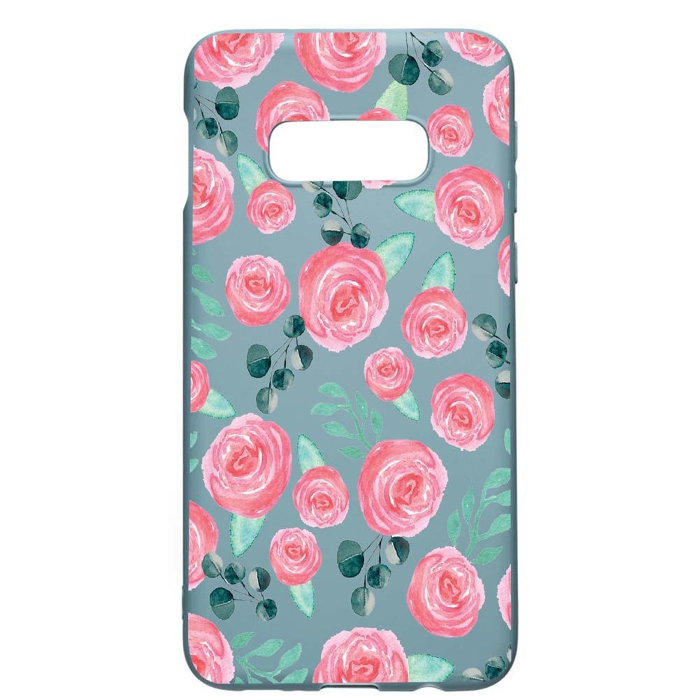 Husa Samsung Galaxy S10e, Rose Pattern, rezistenta la uzura, anti-alunecare, din silicon Premium, Cornflower, CF640