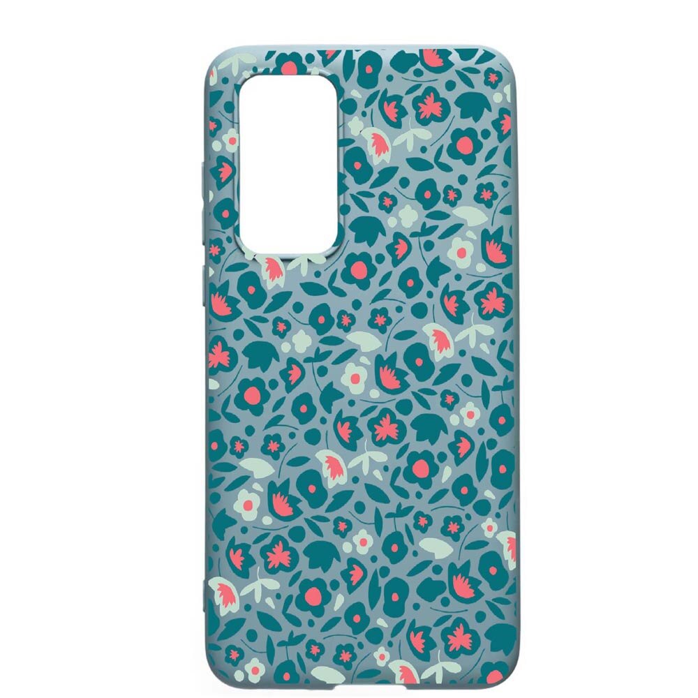 Husa Samsung Galaxy S20, Green Flowers Pattern, rezistenta la uzura, anti-alunecare, din silicon Premium, Cornflower, CF632