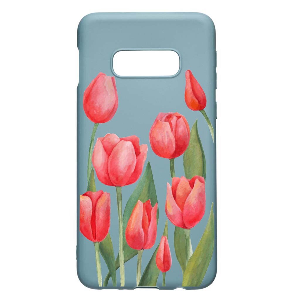 Husa Samsung Galaxy S10e, Red Roses, rezistenta la uzura, anti-alunecare, din silicon Premium, Cornflower, CF633