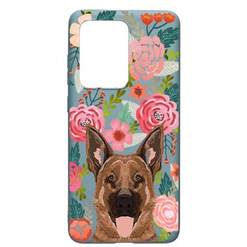 Husa Samsung Galaxy S20 Ultra, Dog in flowers, rezistenta la uzura, anti-alunecare, din silicon Premium, Cornflower, CF636 Husa Samsung Galaxy S20 Ultra, Dog in flowers, rezistenta la uzura, anti-alunecare, din silicon Premium, Cornflower, CF636