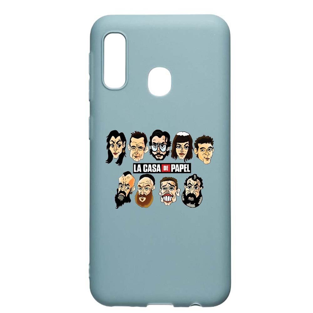 Husa Samsung Galaxy A70e, La Casa De Papel, rezistenta la uzura, anti-alunecare, din silicon Premium, Cornflower, CF713