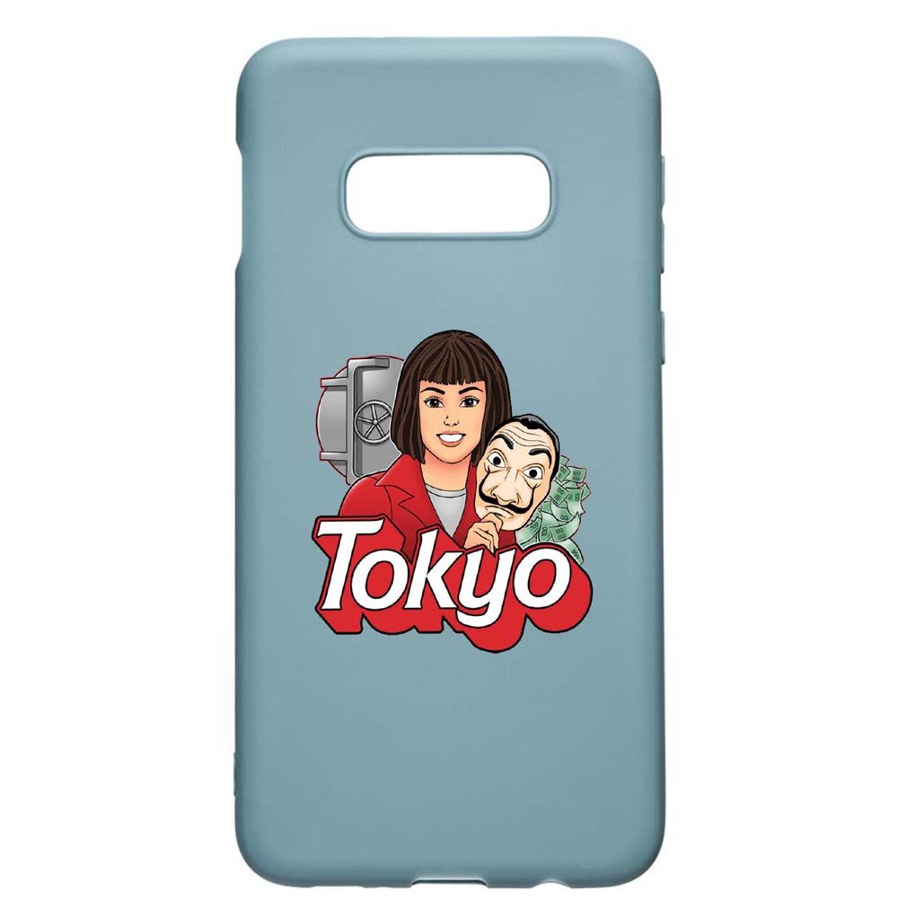 Husa Samsung Galaxy S10e, La Casa De Papel, rezistenta la uzura, anti-alunecare, din silicon Premium, Cornflower, CF717