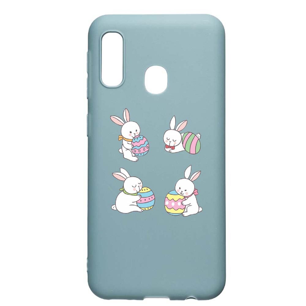 Husa Samsung Galaxy A70e, Easter Rabbit, rezistenta la uzura, anti-alunecare, din silicon Premium, Cornflower, CF690