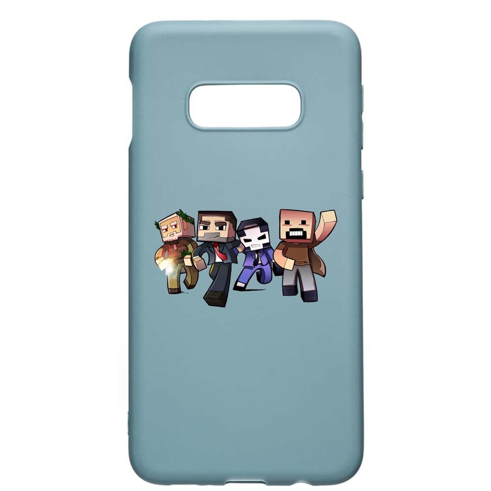 Husa Samsung Galaxy S10e, Minecraft, rezistenta la uzura, anti-alunecare, din silicon Premium, Cornflower, CF727