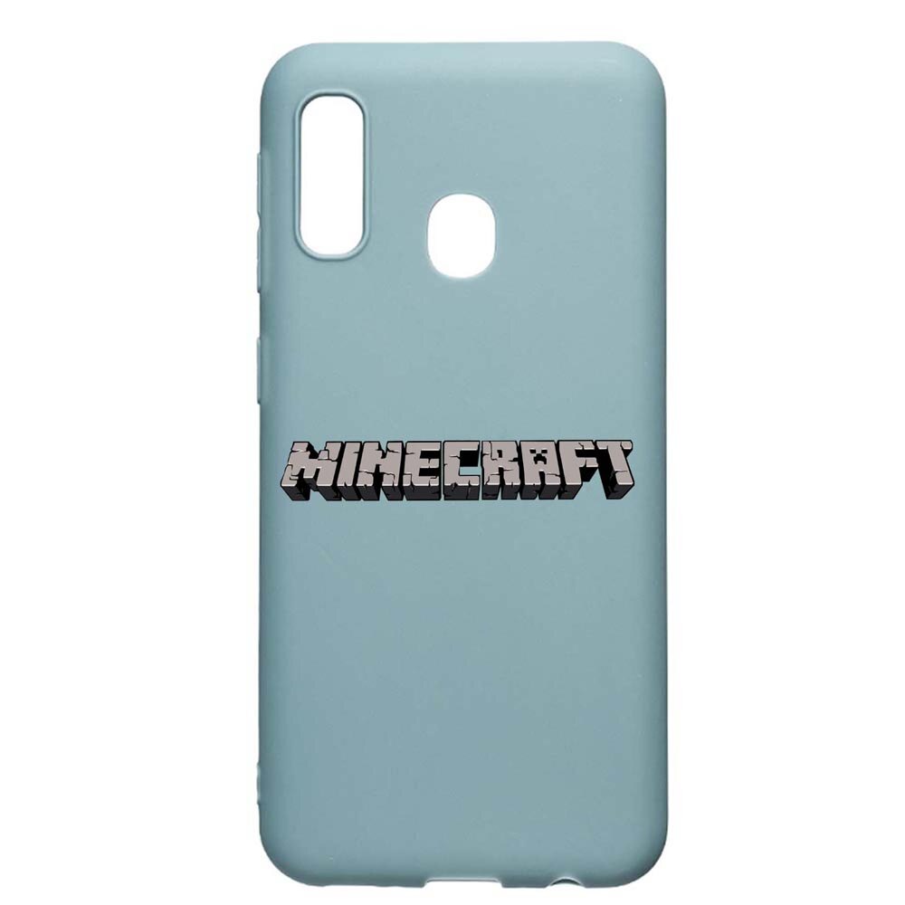 Husa Samsung Galaxy A70e, Minecraft, rezistenta la uzura, anti-alunecare, din silicon Premium, Cornflower, CF729