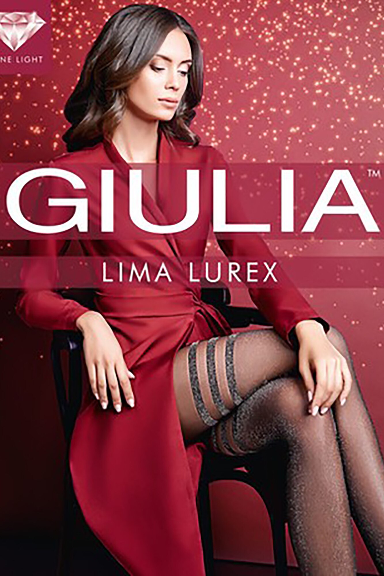 Dres Lima Lurex, Giulia, Poliamida, 20 DEN, Negru, Marimea 4, Negru