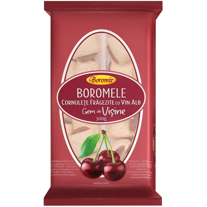 Cornulete Boromir cu vin alb si gem de visine, 300g