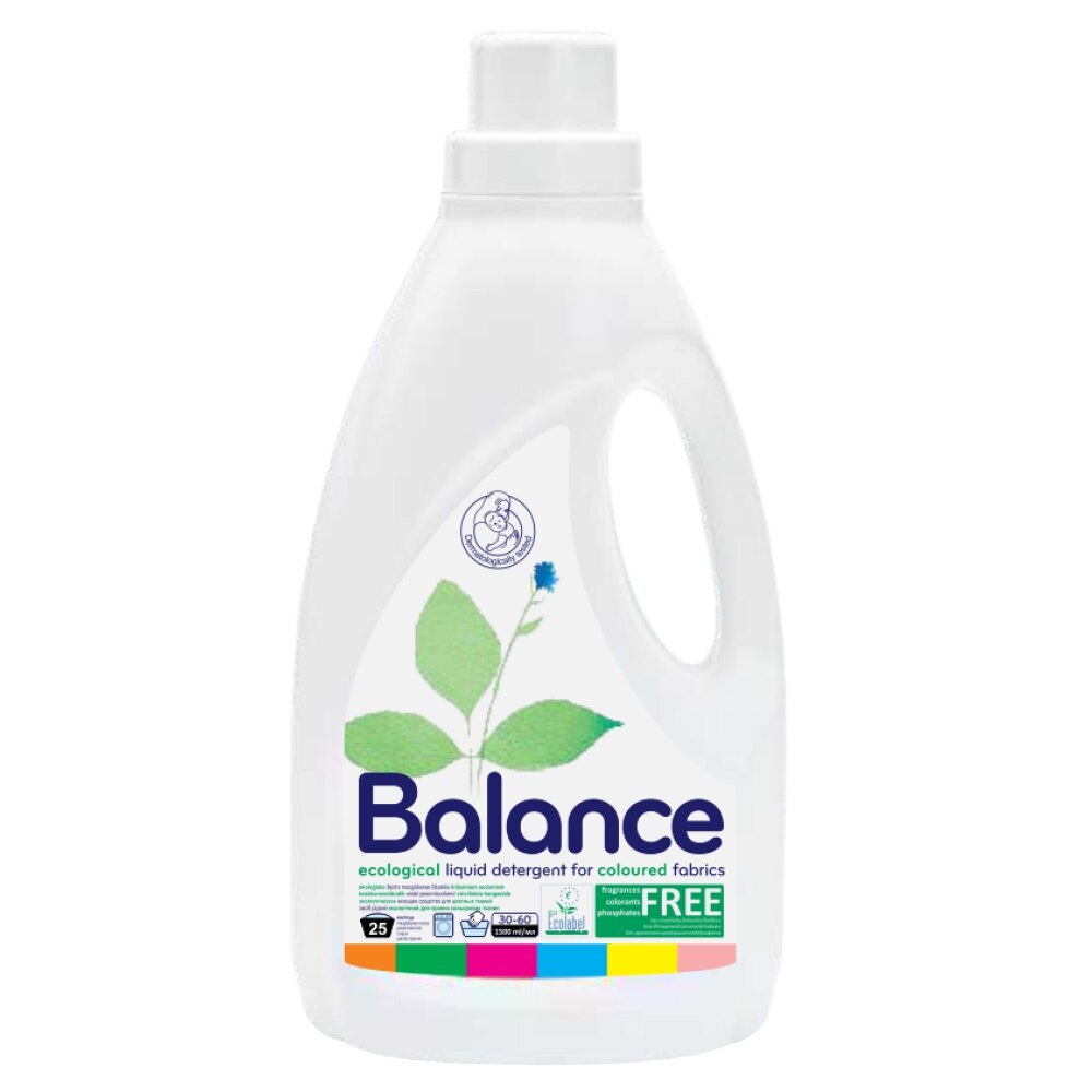Detergent ecologic pentru haine colorate, Balance, lichid, 25 spalari, 1.5 l