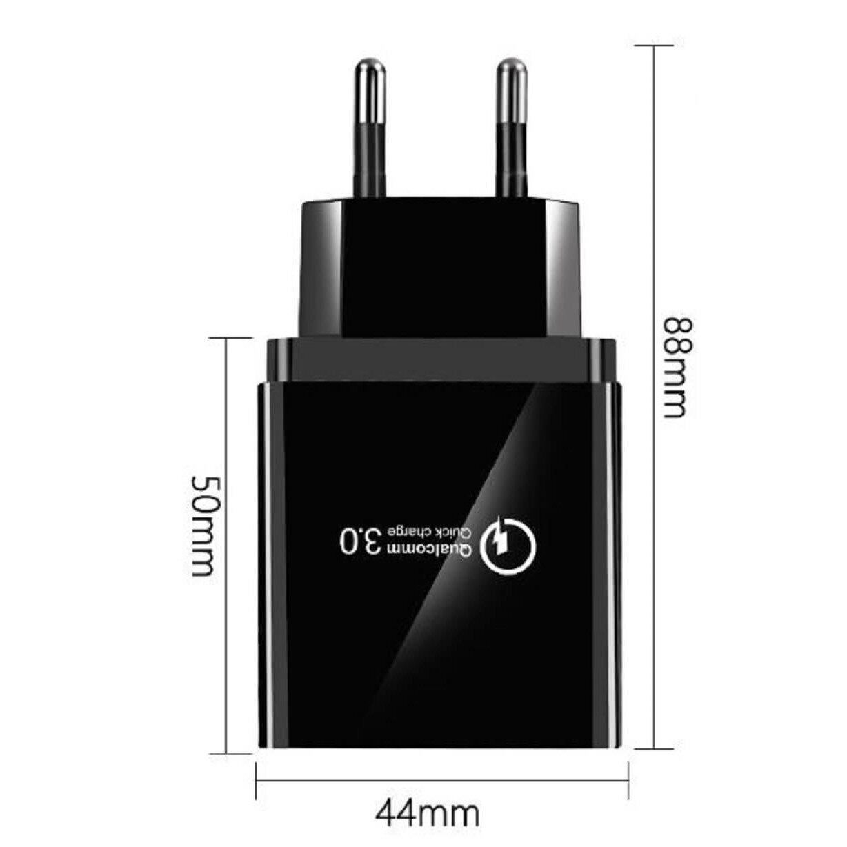 Incarcator Priza Edman QC3 Qualcomm Fast 4xUSB 4.8A Quick Charge USB 3.0 - Negru