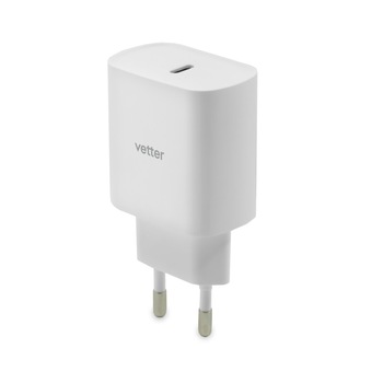Incarcator Universal Travel Charger Vetter, Power Delivery, 20W, White Incarcator Universal Travel Charger Vetter, Power Delivery, 20W, White