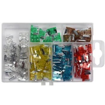 Set 100 sigurante fuzibile auto, Yato YT-83145, Mini cu profil redus, cutie organizatoare Set 100 sigurante fuzibile auto, Yato YT-83145, Mini cu profil redus, cutie organizatoare
